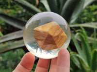 Polished Namibian Desert Picture Stone Jasper cobbed piece in PVC Resin Sphere - sold per item - From Namibia