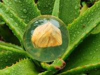 Polished Namibian Desert Picture Stone Jasper cobbed piece in PVC Resin Sphere - sold per item - From Namibia