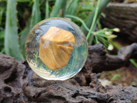 Polished Namibian Desert Picture Stone Jasper cobbed piece in PVC Resin Sphere - sold per item - From Namibia