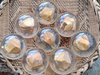 Polished Namibian Desert Picture Stone Jasper cobbed piece in PVC Resin Sphere - sold per item - From Namibia