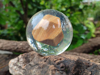 Polished Namibian Desert Picture Stone Jasper cobbed piece in PVC Resin Sphere - sold per item - From Namibia