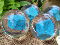 Polished Cobbed Blue Howlite in PVC Resin Spheres - sold per item - From Zimbabwe