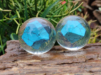 Polished Cobbed Blue Howlite in PVC Resin Spheres - sold per item - From Zimbabwe