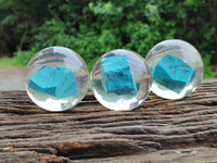 Polished Cobbed Blue Howlite in PVC Resin Spheres - sold per item - From Zimbabwe