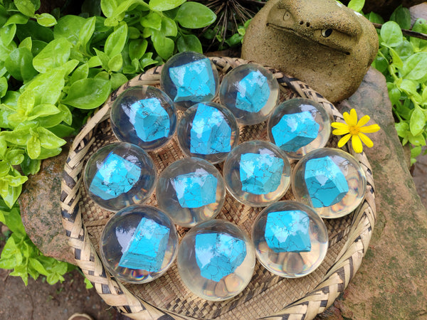 Polished Cobbed Blue Howlite in PVC Resin Spheres - sold per item - From Zimbabwe