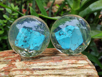 Polished Cobbed Blue Howlite in PVC Resin Spheres - sold per item - From Zimbabwe