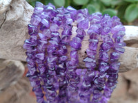 Polished A Grade Gem Amethyst Tumble Chip Beaded Necklace - Sold per Item- From Zambia