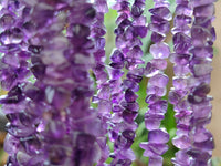 Polished A Grade Gem Amethyst Tumble Chip Beaded Necklace - Sold per Item- From Zambia