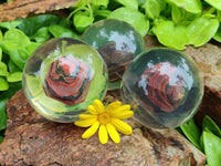 Polished Tiger Iron Jasper in PVC Resin Spheres - sold per item - From Australia