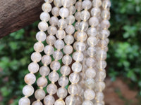 Polished Extra Rare 1980's Gold Rutile Quartz Beaded Necklace - Sold Per Item - From Brazil