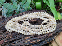 Polished Extra Rare 1980's Gold Rutile Quartz 10 mm Beaded Necklace - Sold Per Item - From Brazil