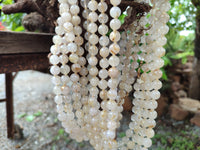 Polished Extra Rare 1980's Gold Rutile Quartz 10 mm Beaded Necklace - Sold Per Item - From Brazil