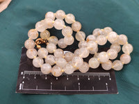 Polished Extra Rare 1980's Gold Rutile Quartz 10 mm Beaded Necklace - Sold Per Item - From Brazil