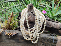 Polished Extra Rare 1980's Gold Rutile Quartz 10 mm Beaded Necklace - Sold Per Item - From Brazil