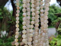 Polished Extra Rare 1980's Gold Rutile Quartz 10 mm Beaded Necklace - Sold Per Item - From Brazil