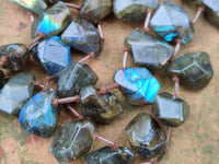 Polished Labradorite Free Form Beaded Necklace - Sold Per Item - From Madagascar