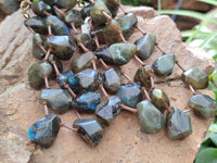 Polished Labradorite Free Form Beaded Necklace - Sold Per Item - From Madagascar