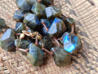 Polished Labradorite Free Form Beaded Necklace - Sold Per Item - From Madagascar