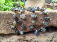 Polished Labradorite Free Form Beaded Necklace - Sold Per Item - From Madagascar