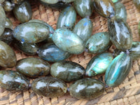 Polished Selected Flash Labradorite Oval Shaped Beaded Necklace - Sold Per Item - From Madagascar