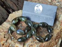 Polished Selected Flash Labradorite Oval Shaped Beaded Necklace - Sold Per Item - From Madagascar