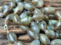 Polished Selected Flash Labradorite Oval Shaped Beaded Necklace - Sold Per Item - From Madagascar