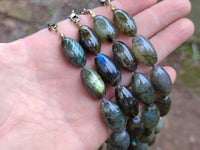 Polished Selected Flash Labradorite Oval Shaped Beaded Necklace - Sold Per Item - From Madagascar