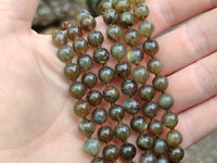 Polished Labradorite Round Shaped Beaded Necklace - Sold Per Item - From Madagascar