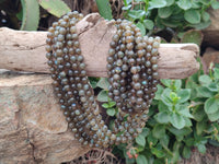 Polished Labradorite Round Shaped Beaded Necklace - Sold Per Item - From Madagascar