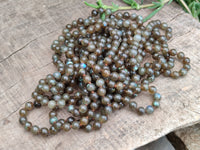 Polished Labradorite Round Shaped Beaded Necklace - Sold Per Item - From Madagascar