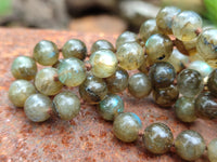 Polished Labradorite Round Shaped Beaded Necklace - Sold Per Item - From Madagascar