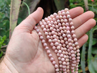 Polished Extra Rare Argentinian Rhodochrosite 6 mm Round Shaped Beaded Necklace - Sold Per Item - From Argentina