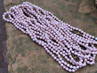 Polished Extra Rare Argentinian Rhodochrosite 6 mm Round Shaped Beaded Necklace - Sold Per Item - From Argentina