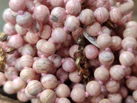 Polished Extra Rare Argentinian Rhodochrosite 6 mm Round Shaped Beaded Necklace - Sold Per Item - From Argentina