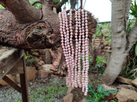 Polished Extra Rare Argentinian Rhodochrosite 6 mm Round Shaped Beaded Necklace - Sold Per Item - From Argentina