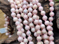 Polished Extra Rare Argentinian Rhodochrosite 6 mm Round Shaped Beaded Necklace - Sold Per Item - From Argentina