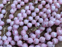 Polished Extra Rare Argentinian Rhodochrosite 8 mm Round Shaped Beaded Necklace - Sold Per Item - From Argentina