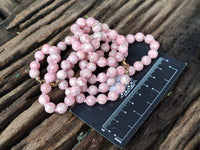 Polished Extra Rare Argentinian Rhodochrosite 8 mm Round Shaped Beaded Necklace - Sold Per Item - From Argentina