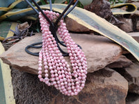 Polished Extra Rare Argentinian Rhodochrosite 8 mm Round Shaped Beaded Necklace - Sold Per Item - From Argentina