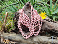 Polished Extra Rare Argentinian Rhodochrosite 8 mm Round Shaped Beaded Necklace - Sold Per Item - From Argentina