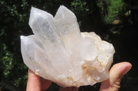 Natural Clear Quartz Clusters x 3 From Madagascar