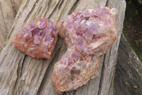 Natural Sugar Amethyst Quartz Clusters x 2 from Solwezi, Zambia