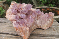 Natural Sugar Amethyst Quartz Clusters x 2 from Solwezi, Zambia