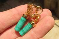 Polished Pair of Malachite Cylinder Clip On Earrings - Sold Per Pair - From Congo