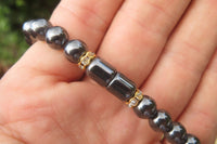 Polished Hematite Beaded Necklace and Bracelet Combo Set  - Sold Per Set - From Southern Africa