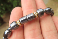 Polished Hematite Beaded Necklace and Bracelet Combo Set  - Sold Per Set - From Southern Africa