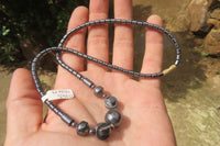 Polished Hematite Beaded Necklace - Sold Per Item - From Southern Africa