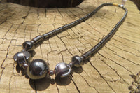 Polished Hematite Beaded Necklace - Sold Per Item - From Southern Africa