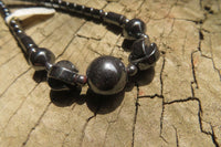 Polished Hematite Twisted Beaded Necklace - Sold Per Item - From Southern Africa