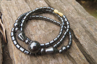 Polished Hematite Mixed Bead Beaded Necklace - Sold Per Item - From Southern Africa